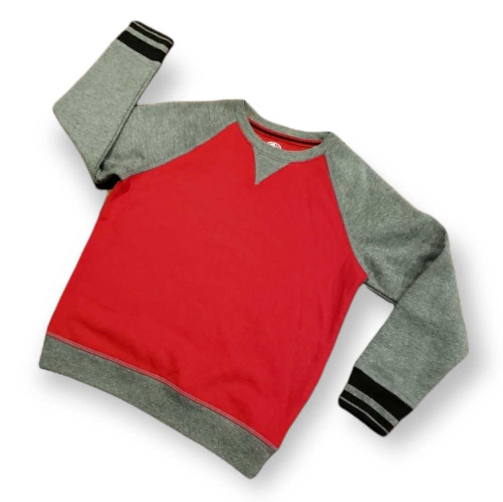 NWOT - ATHLETIC WORKS Boy's Red/Gray Fleece Sweatshirt - Medium (8)